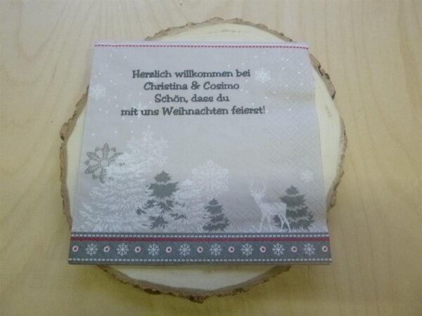 Winter Silhouette Servietten inkl. Druck