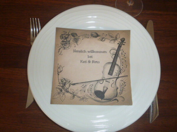 Serviette mit Musiknoten inkl. Druck