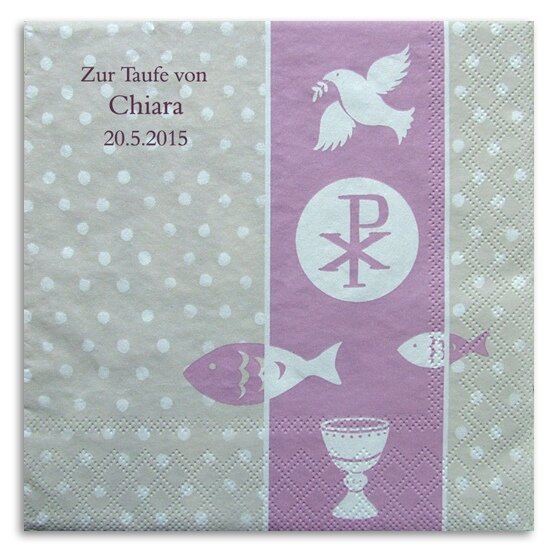 PAX rosa-grau Servietten,  inkl. Druck