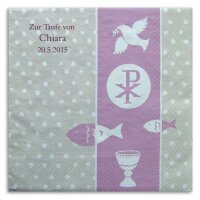 PAX rosa-grau Servietten,  inkl. Druck
