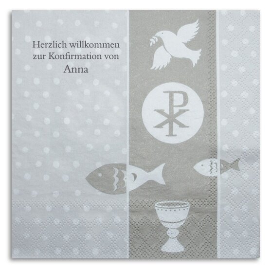 PAX grau Serviette, inkl. Druck