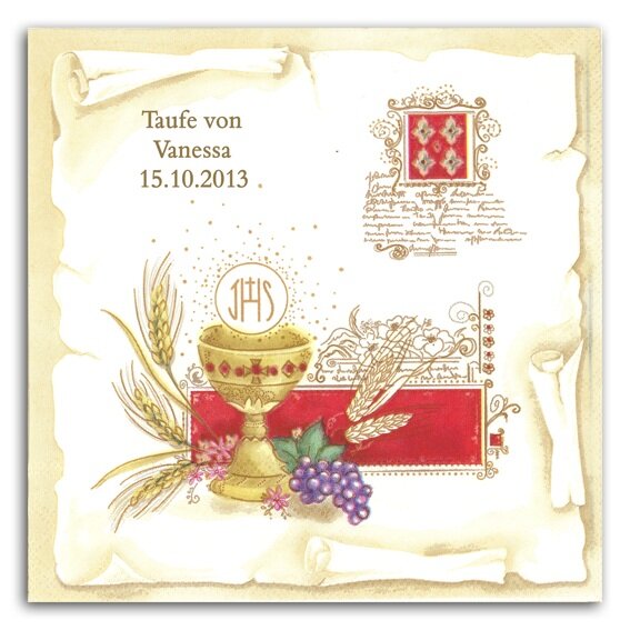 Kelch + Wappen Servietten, inkl. Druck