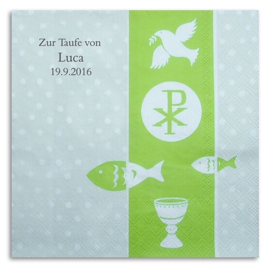 PAX gr&uuml;n Serviette,  inkl. Druck