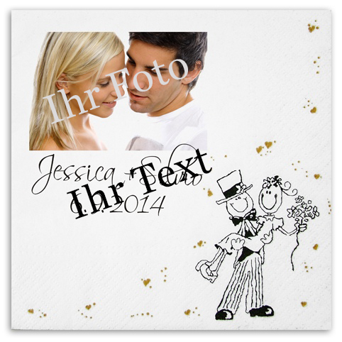 Serviette zur Hochzeit mit Hochzeitspaar