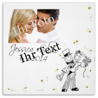 Serviette zur Hochzeit mit Hochzeitspaar