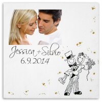 Serviette zur Hochzeit mit Hochzeitspaar