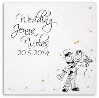 Serviette zur Hochzeit mit Hochzeitspaar