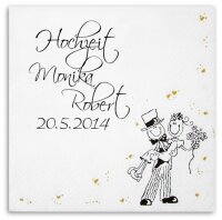 Serviette zur Hochzeit mit Hochzeitspaar