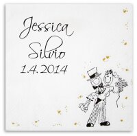 Serviette zur Hochzeit mit Hochzeitspaar