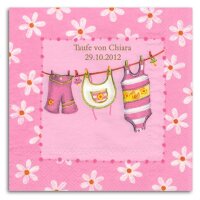 Babyw&auml;sche rosa Servietten, inkl. Druck