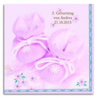 rosa Babyschuhe Servietten, inkl. Druck